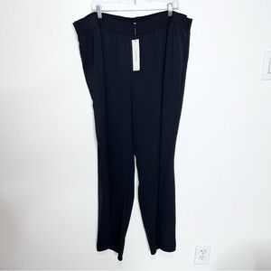Calvin Klein Pants Women 1X Trousers Black Wide Leg pull On Lightweight Stretch